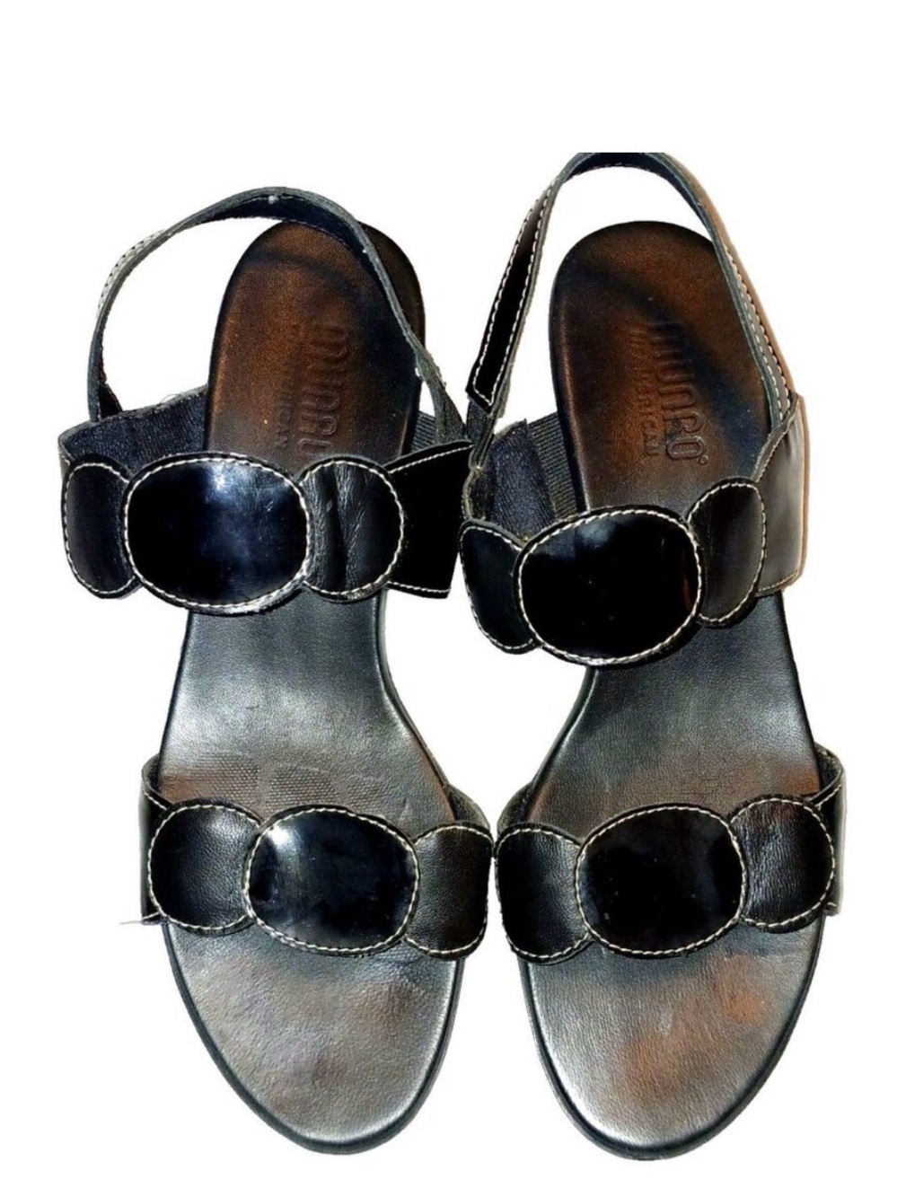 MUNRO AMERICAN Solar Patent Leather Slingback Block Rubber Heel
Sandals Sz 11WW
